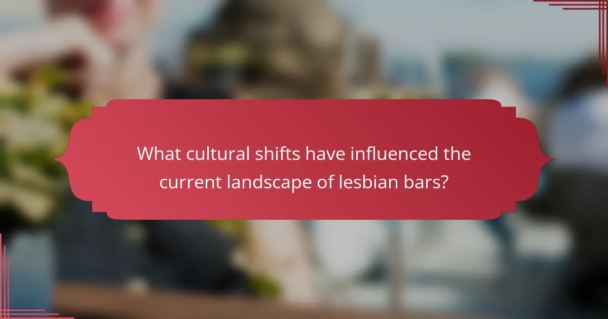 What cultural shifts have influenced the current landscape of lesbian bars?