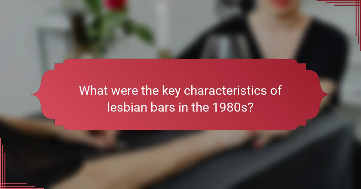 What were the key characteristics of lesbian bars in the 1980s?